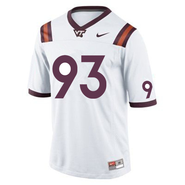 Men #93 Mario Kendricks Virginia Tech Hokies College Football Jerseys Sale-White - Click Image to Close